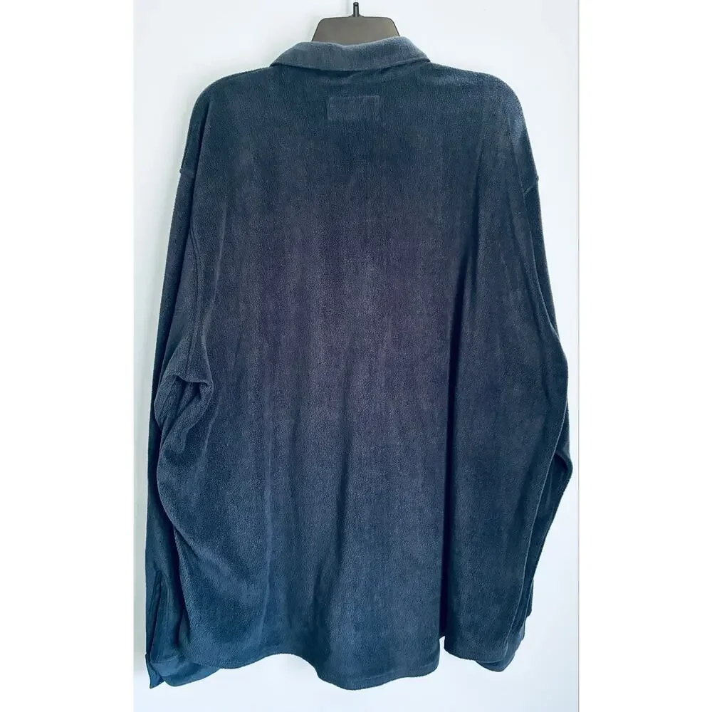 Wrangler Fleece Shirt Jacket Lot 2XL Blue Green Button Front Heavyweight Y2K